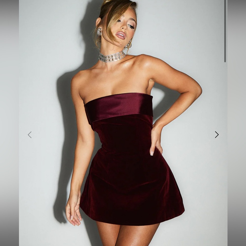Murci Burgundy velvet dress